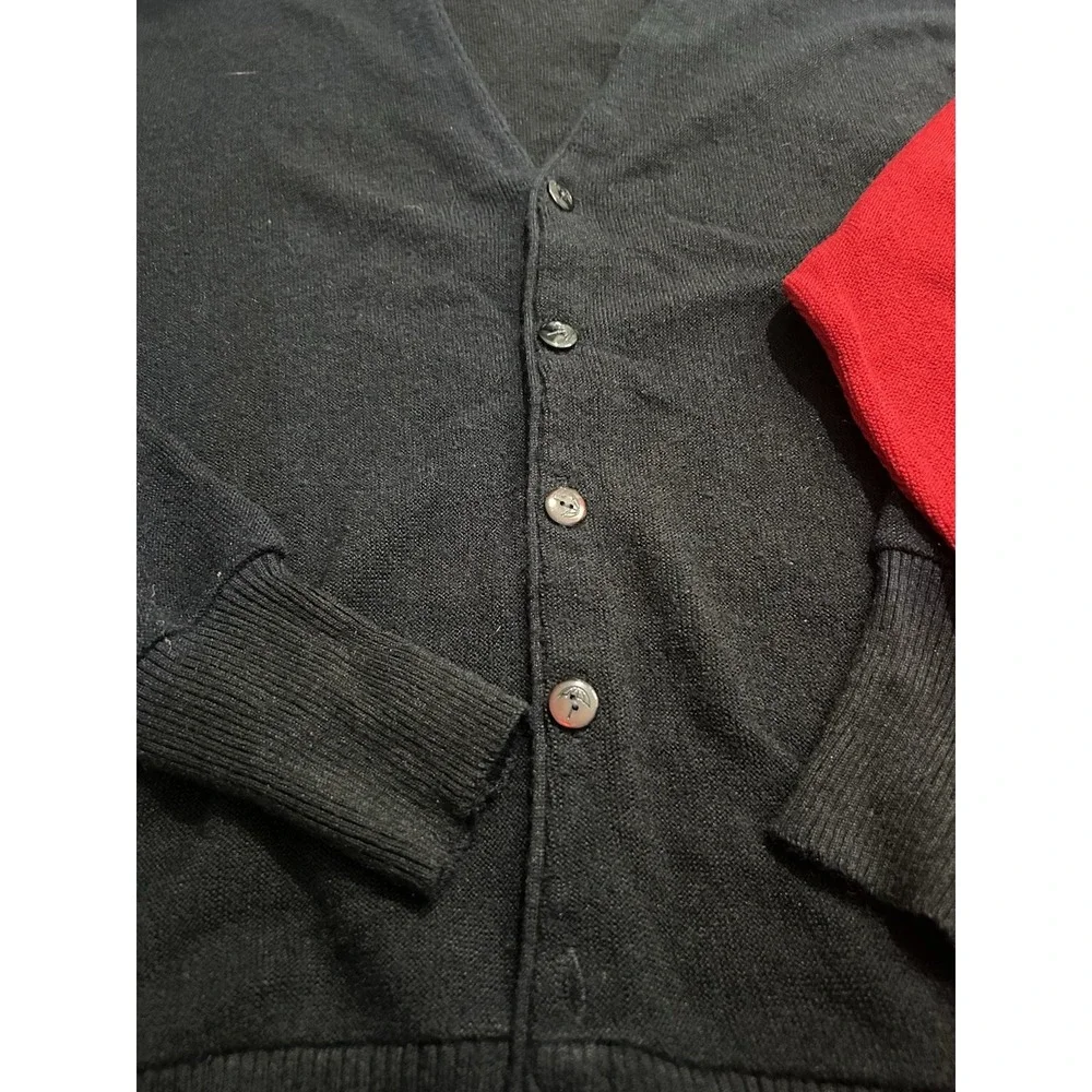 Vintage Arnold Palmer Cardigan Lg/XL Robert Bruce Alpaca Wool USA 60s Navy Red